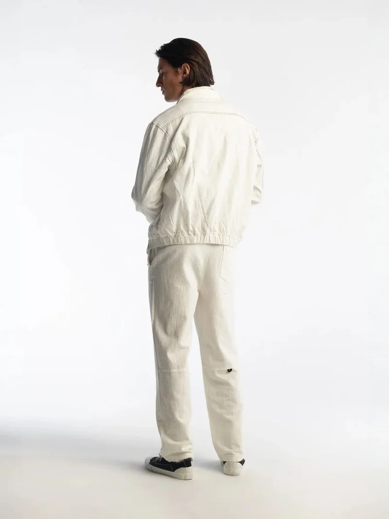 Giesto White GIESTO Straight Leg Pants with Drawstring Waist for Men | Best Price UAE